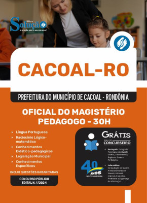 Apostila Prefeitura de Cacoal - RO 2024 - Oficial do Magistério - Pedagogo - 30h - Imagem 3