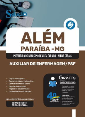 Apostila Prefeitura de Além Paraíba - MG em PDF 2024 - Auxiliar de Enfermagem/PSF - Imagem 1