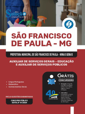 Apostila Prefeitura de São Francisco de Paula - MG 2024 - Auxiliar de Serviços Gerais - Educação e Auxiliar de Serviços Públicos - Imagem 3