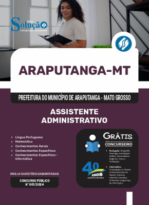 Apostila Prefeitura de Araputanga - MT 2024 - Assistente Administrativo - Imagem 3