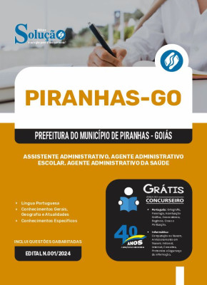 Apostila Prefeitura de Piranhas - GO 2024 - Assistente Administrativo, Agente Administrativo Escolar e Agente Administrativo da Saúde - Imagem 3