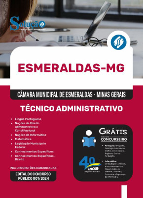 Apostila Câmara de Esmeraldas - MG 2024 - Técnico Administrativo - Imagem 3