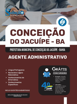 Apostila Prefeitura de Conceição do Jacuípe - BA 2024 - Agente Administrativo - Imagem 3