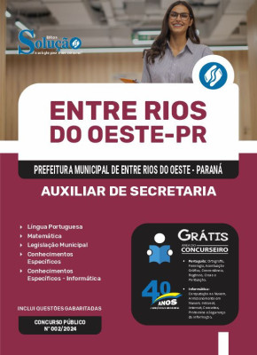 Apostila Prefeitura de Entre Rios do Oeste - PR em PDF 2024 - Auxiliar de Secretaria - Imagem 1