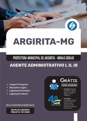 Apostila Prefeitura de Argirita - MG 2024 - Agente Administrativo I, II, III - Imagem 3