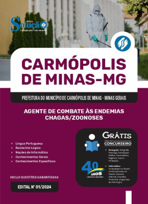 Apostila Prefeitura de Carmópolis de Minas - MG em PDF 2024 - Agente de Combate às Endemias/Chagas/Zoonoses - Imagem 1