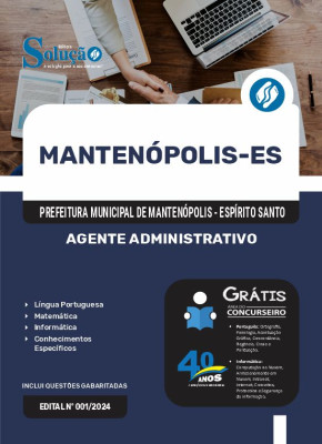 Apostila Prefeitura de Mantenópolis - ES  - Agente Administrativo - Imagem 3