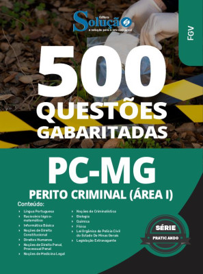 Caderno de Questões PC-MG - Perito Criminal (Área I) em PDF - 500 Questões Gabaritadas - Imagem 1