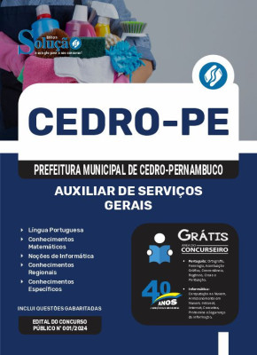 Apostila Prefeitura de Cedro - PE em PDF 2024 - Auxiliar de Serviços Gerais - Imagem 1