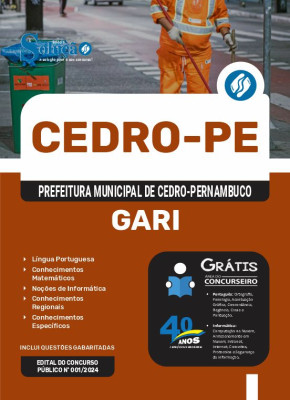 Apostila Prefeitura de Cedro - PE 2024 - Gari - Imagem 3