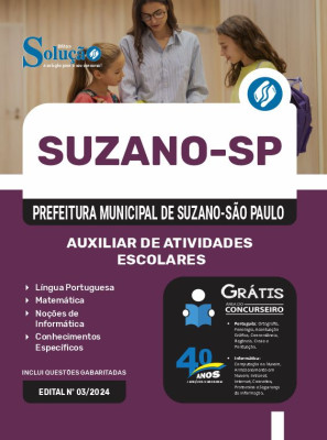 Apostila Prefeitura de Suzano - SP 2024 - Auxiliar de Atividades Escolares - Imagem 3