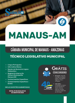 Apostila Câmara de Manaus - AM em PDF 2024 - Técnico Legislativo Municipal - Imagem 1