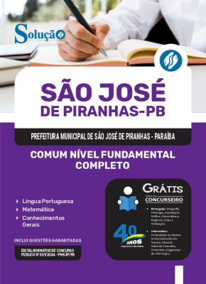 Apostila Prefeitura de São José de Piranhas - PB 2024 - Comum Nível Fundamental Completo - Imagem 3