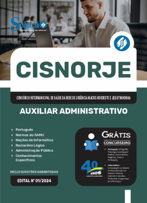 Apostila CISNORJE em PDF 2024 - Auxiliar Administrativo - Imagem 1