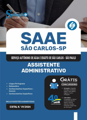 Apostila SAAE São Carlos - SP 2024 - Assistente Administrativo - Imagem 3