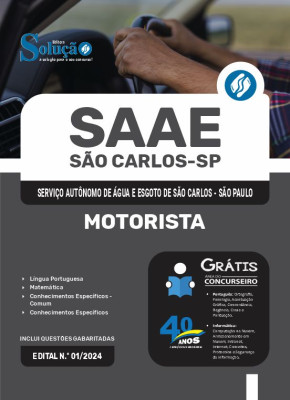 Apostila SAAE São Carlos - SP 2024 - Motorista - Imagem 3