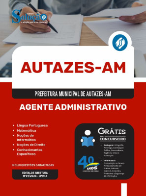 Apostila Prefeitura de Autazes - AM 2024 - Agente Administrativo - Imagem 3