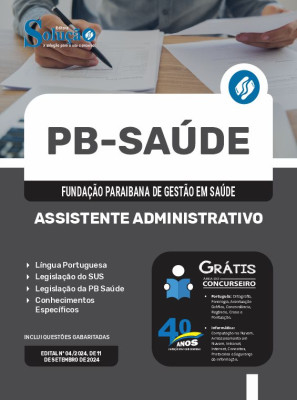 Apostila PB Saúde 2024 - Assistente Administrativo - Imagem 3