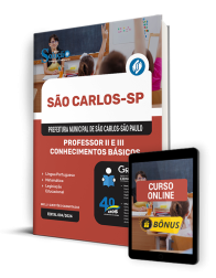 Capa Apostila Prefeitura de São Carlos - SP 2024 - Professor II e III - Conhecimentos Básicos