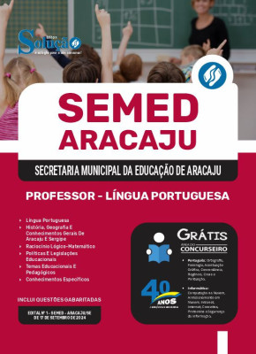 Apostila SEMED Aracaju em PDF 2024 - Professor - Língua Portuguesa - Imagem 1