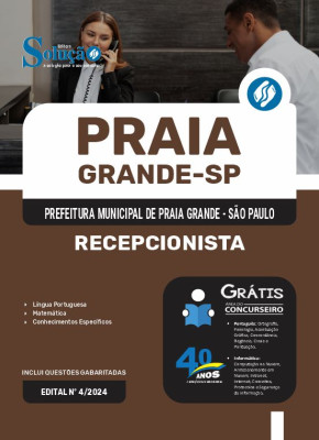 Apostila Prefeitura de Praia Grande - SP 2024 - Recepcionista - Imagem 3