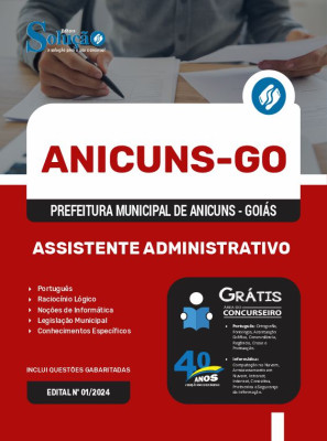 Apostila Prefeitura de Anicuns - GO 2024 - Assistente Administrativo - Imagem 3