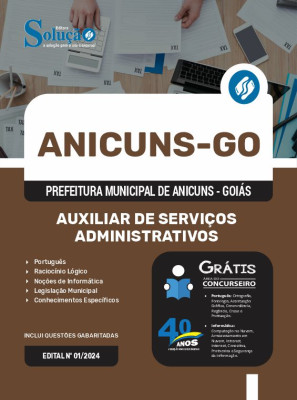 Apostila Prefeitura de Anicuns - GO 2024 - Auxiliar de Serviços Administrativos - Imagem 3