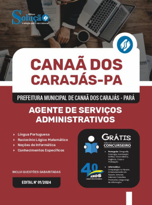 Apostila Prefeitura de Canaã dos Carajás - PA 2024 - Agente de Serviços Administrativos - Imagem 3