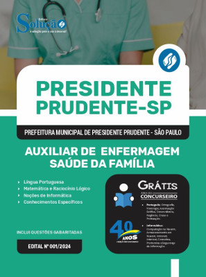 Apostila Prefeitura de Presidente Prudente - SP 2024 - Auxiliar de Enfermagem Saúde da Família - Imagem 3