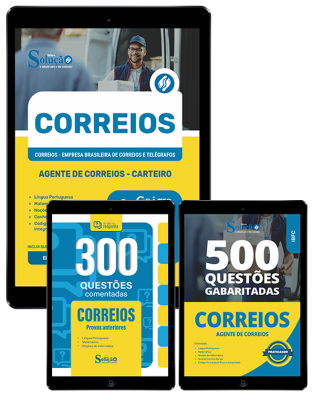 Combo CORREIOS (3 em 1) Agente de Correios - Carteiro (Apostila + Questões Gabaritadas + Comentadas) - Imagem 1