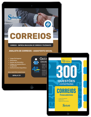 Combo CORREIOS Analista de Correios - Assistente Social (Apostila + Questões Comentadas) - Imagem 1