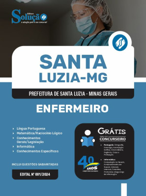 Apostila Prefeitura de Santa Luzia - MG em PDF 2024 - Enfermeiro - Imagem 1