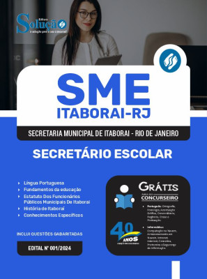 Apostila SME Itaborai - RJ 2024 - Secretário Escolar - Imagem 3