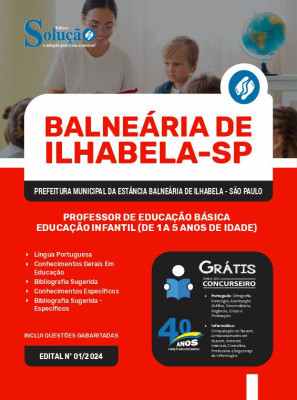 Apostila Prefeitura de Ilhabela - SP em PDF 2024 - Professor de Educação Básica - Educação Infantil (De 1 a 5 Anos de Idade) - Imagem 1