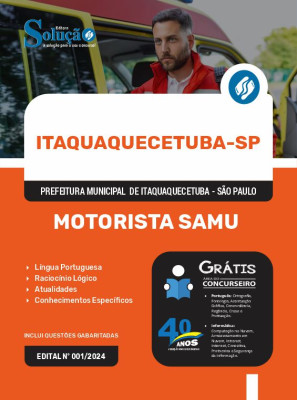 Apostila Prefeitura de Itaquaquecetuba - SP 2024 - Motorista Samu - Imagem 3