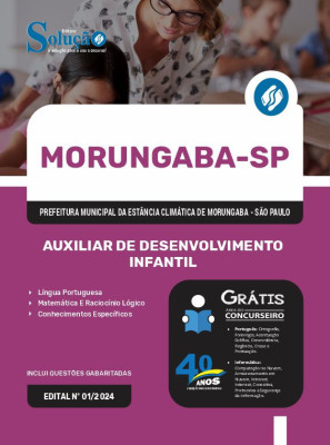 Apostila Prefeitura de Morungaba - SP em PDF 2024 - Auxiliar de Desenvolvimento Infantil - Imagem 1