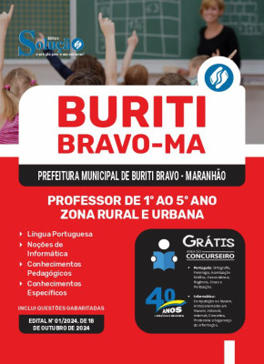 Apostila Prefeitura de Buriti Bravo - MA 2024 - Professor de 1º ao 5º Ano - Zona Rural e Urbana - Imagem 3