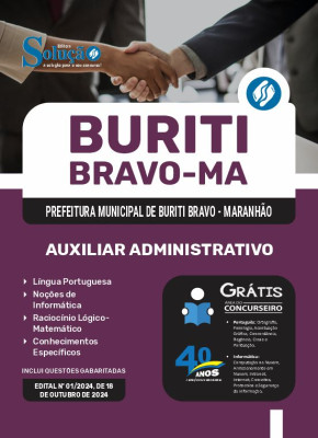 Apostila Prefeitura de Buriti Bravo - MA 2024 - Auxiliar Administrativo - Imagem 3