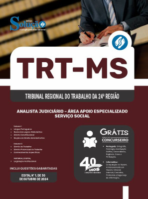 Apostila TRT-MS 2024 - Analista Judiciário - Área Apoio Especializado - Serviço Social - Imagem 3