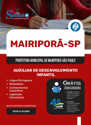 Apostila Prefeitura de Mairiporã - SP 2024 - Auxiliar de Desenvolvimento Infantil - Imagem 3