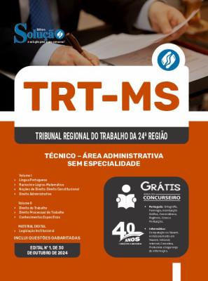 Apostila TRT-MS 2024 - Técnico - Área Administrativa - Sem Especialidade - Imagem 3