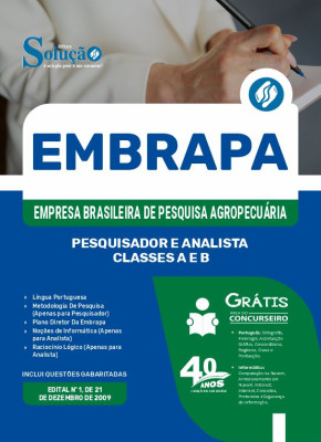 Apostila Embrapa 2024 - Pesquisador e Analista Classes A e B - Imagem 3