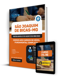 Capa Apostila Prefeitura de São Joaquim de Bicas - MG 2024 - Comum aos Cargos de Nível Fundamental Completo