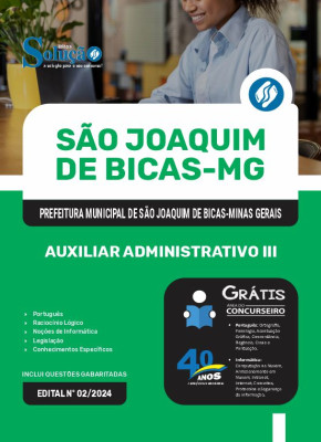 Apostila Prefeitura de São Joaquim de Bicas - MG 2024 - Auxiliar Administrativo III - Imagem 3