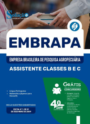 Apostila Embrapa em PDF 2024 - Assistente Classes B e C - Imagem 1