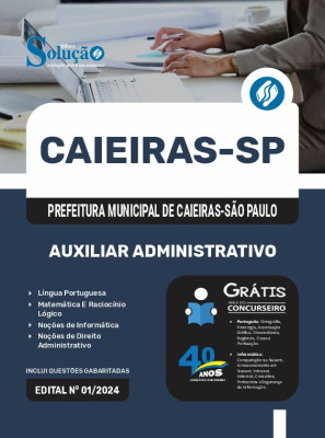 Apostila Prefeitura de Caieiras - SP 2024 - Auxiliar Administrativo - Imagem 3