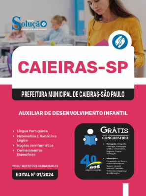 Apostila Prefeitura de Caieiras - SP 2024 - Auxiliar de Desenvolvimento Infantil - Imagem 3