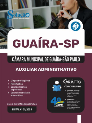 Apostila Câmara de Guaíra - SP 2025 - Auxiliar Administrativo - Imagem 3