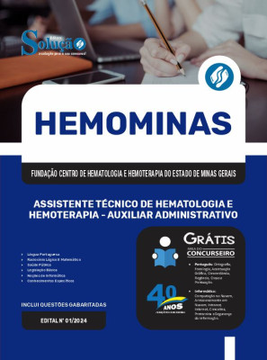 Apostila HEMOMINAS 2024 - Assistente Técnico de Hematologia e Hemoterapia - Auxiliar Administrativo - Imagem 3