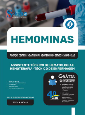 Apostila HEMOMINAS 2024 - Assistente Técnico de Hematologia e Hemoterapia - Técnico de Enfermagem - Imagem 3